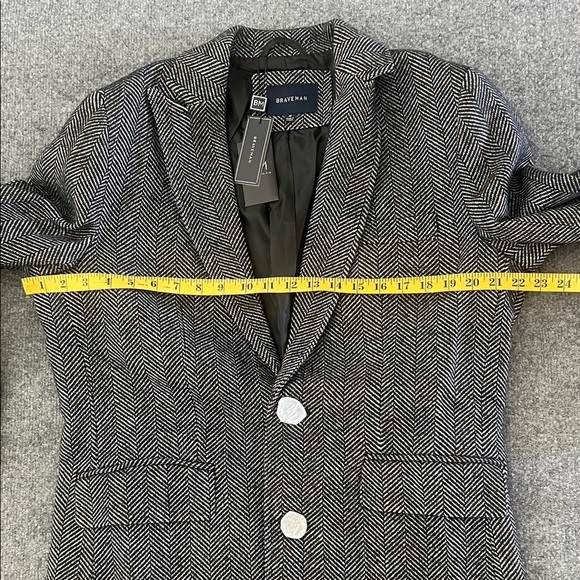 Braveman Men's Gray Herringbone Blazer/ Coat Size M - Picture 6 of 11